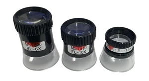 magnifying eye loupe set of 3 x6 x10 x15 magnification jewellers map reading rdg - Picture 1 of 4