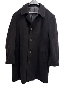 HERREN 42R LAUREN BY RALPH LAUREN SCHWARZ KASCHMIR MISCHUNG KNOPFLEISTE MANTEL - Bild 1 von 16