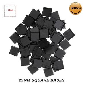 60 un. bases de modelo cuadradas de 25 mm para juegos de mesa de plástico negro para juegos de guerra - Imagen 1 de 4