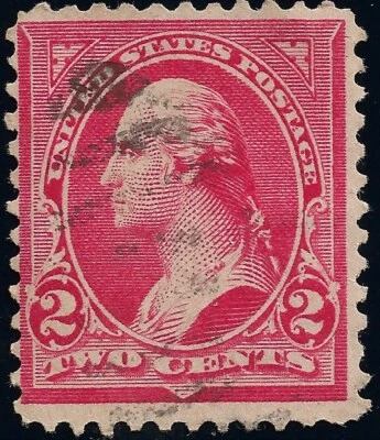 1898 279bf Type IV Carmine Washington 2¢ US Stamp Lite Fancy Cork Cancel NHNG VF - Image 1 of 4