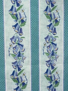 1/2Y x 55W Watercolor Wide Vera Bradley Floral Fabric 1999 Bluebells Bees #0511 - Picture 1 of 9