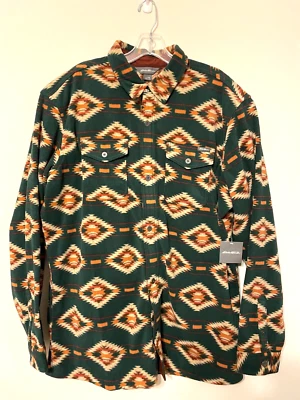 NEW Eddie Bauer Fleece Button Up Shirt Men's Tall TXL XL Tribal Southwest Aztec - Image 1 of 4