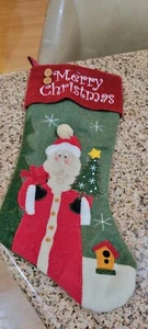 Calza Natalizia 18" Top Imbottita Nuova Senza Etichette,Foderata Ottime Condizioni,Babbo Natale,Albero - Foto 1 di 5