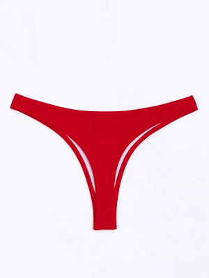 Women's Red Sexy Pool Beach Rave Swim Swimwear Cheeky Thong Bikini Bottoms - Image 1 of 4