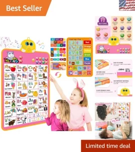 Interactive Alphabet Wall Chart for Toddlers - Talking 123s & Music Poster - Picture 1 of 9