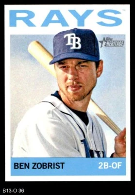 2013 Topps Heritage #36 Ben Zobrist Rays 8 - NM/MT - Image 1 of 2