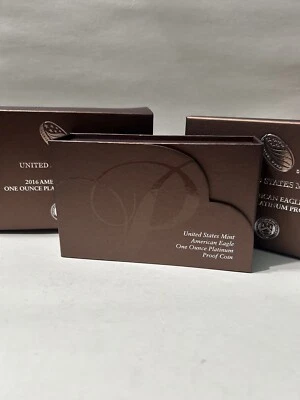 2016-W 1 oz Proof Platinum American Eagle Box & COA ONLY - Image 1 of 4