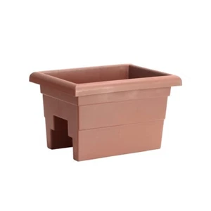 Novelty Countryside Plastic Railing Planter Flower Box, Terra Cotta, 16in - Picture 1 of 3
