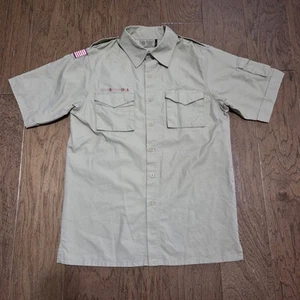 Boy Scouts of America BSA Men's Adult Shirt Small Tan - Picture 1 of 9
