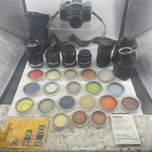 Vintage Miranda & Soligor Camera Lot Sensorex II UNTESTED 6 Lens 19 Filters - Picture 1 of 24