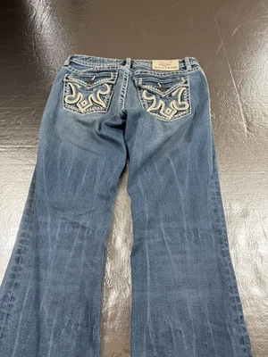 Womens MEK USA colwood DNM Denim blue jeans pants 28x34 Y2K Slim Boot W1COLWX4 - Image 1 of 4