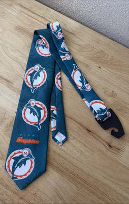 Corbata vintage 1994 Ralph Marlin Miami Dolphins logotipo fútbol regalo para aficionados Foto 1 de 4