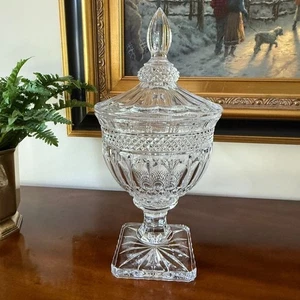 Urna de cristal Shannon de Godinger Brandon de colección con tapa cuenco con patas 2 piezas 15" - Imagen 1 de 9