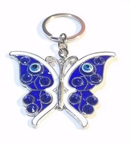 SCHMETTERLING Schlüsselanhänger hängend Ring Feng Shui blau böser Blick Schutz KOSTENLOSER VERSAND - Bild 1 von 2