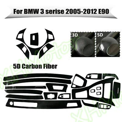 Calcomanía adhesiva cubierta interior decoración fibra de carbono 5D para BMW E90 2005-2012 Foto 1 de 4