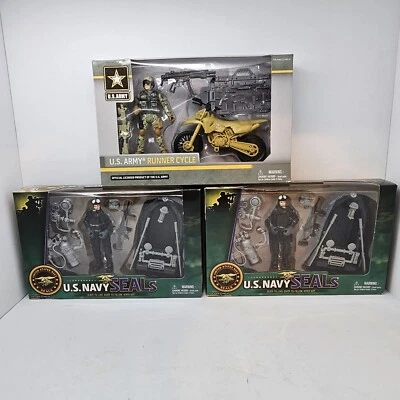 US Navy Seals/US Army Runner Cycle Military Toy Set Action Figure Excite - Image 1 of 4