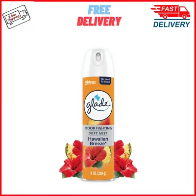 Glade Air Freshener Spray Hawaiian Breeze Scent Infused with Essential Oils 8 oz