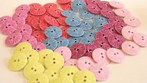 18mm, 23mm, 34mm Plastic 2 Hole Buttons Choice of Colours & Pack Sizes - Picture 1 of 15