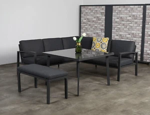 Eck Lounge Set Sitzgruppe Gartenmöbel Garnitur Gruppe Alu hoch Outdoor stabil - Bild 1 von 16