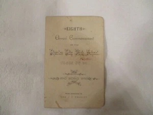 Charles City, Iowa School 8th Commencement Program 1885 - Picture 1 of 11