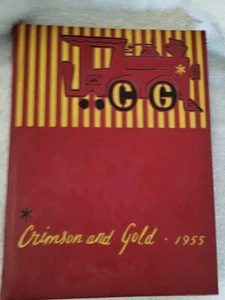 1955 Coulton (CA) Union High School Crimson & Clover Yearbook Hard Cover - Picture 1 of 3