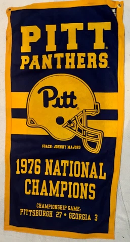 Pitt Panthers Football 1976 National Championship Johnny Majors  Banner Cover