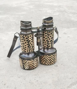 Antique Brass Binocular with Strap, Nautical Bird Watching Camping Travelling - Picture 1 of 8