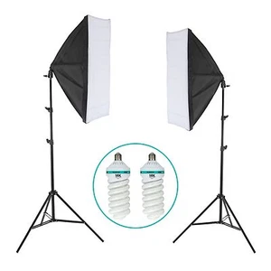 2x200W Continuous Bulb Studio Video Light Stand Softbox Lighting Kit Photography - Picture 1 of 12