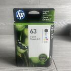 HP 63 2pk Ink Cartridges - Black, Tri-color *NEW* EXP: 06/2021