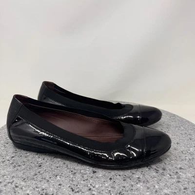 Zapato cómodo Bruno Magli Ballet Flats para mujer 8 charol negro puntera 38,5 Foto 1 de 4