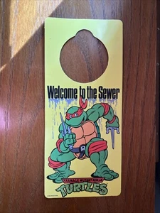 Vintage SELTEN 1989 TMNT Türknauf Aufhänger Schild Nicht stören Willkommen in der Kanalisation - Bild 1 von 2