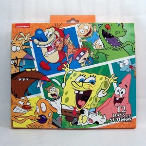 ONLY 1 LEFT Nickelodeon Socks Mens 12 Day Pairs Collectors Gift Box Set NEW - Picture 1 of 6