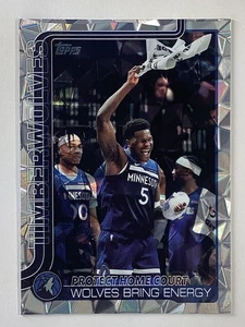 2025-26 Topps NBA Foil Parallel #287 Timberwolves Anthony Edwards Team Card - Picture 1 of 2