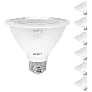Luxrite PAR30 Short Neck LED Flood Light Bulb 10W=75W 5CCT 850LM Dimmable 6 Pack - Picture 1 of 7