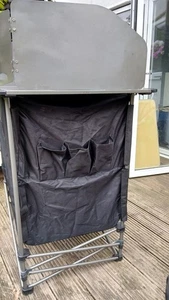 Royal camp kitchen stand/storage unit grey collapsible with bag, 2 white shelves - Picture 1 of 6