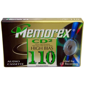 ⭐MEMOREX CD2 110 MIN BLANK TYPE 2 CHROME AUDIO CASSETTE TAPE NEW FACTORY SEALED - Picture 1 of 8