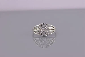Anillo de plata esterlina apilado nudo celta banda calada 925 talla: 5,5 - Imagen 1 de 8