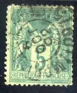 1876-77 FRANCE Green Type Sage SC#78 A15 5c USED - Picture 1 of 1