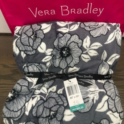 Vera Bradley Gray Floral Throw/Blanket NWT - Image 1 of 2