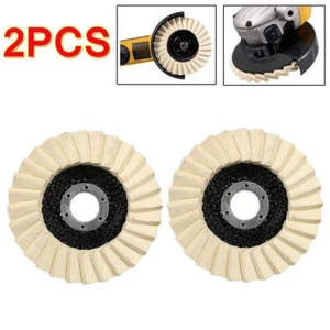 2x 5" Wool Felt Flap Disc Metal working Polishing Buffing Wheel Angle Grinder - Picture 1 of 4