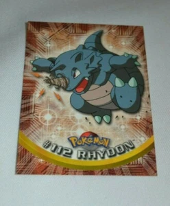 1999 TOPPS POKEMON TV ANIMATION BASE CARD - # 112 RHYDON WITH BLUE LOGO - Imagen 1 de 2