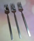 Three Copenhagen Cutlery OBELISK Stainless 6 5/8" Salad Forks, Herlow, Denmark