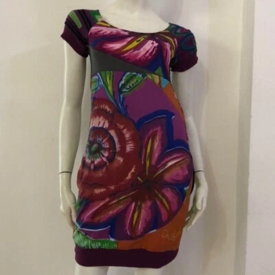 DESIGUAL Vestito abito fantasia colorata multicolore Tg XS Cotone - Immagine 1 di 4