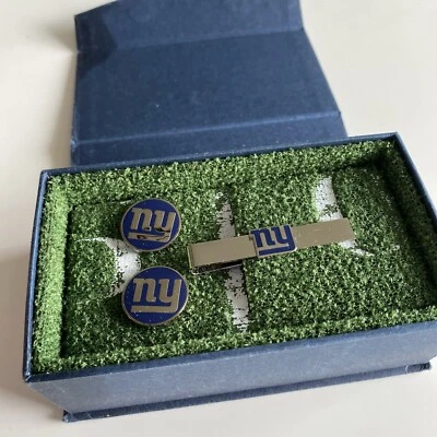 Запонки и зажим для галстука NFL New York Giants в коробке - Изображение 1 из 4