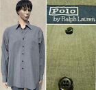 POLO RALPH LAUREN soft wool dress shirt button down long sleeve gray mens XL