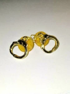 Handcuffs Tie Tac Tack Hand Cuff Police Sheriff Security Gold Plated New - Picture 1 of 2