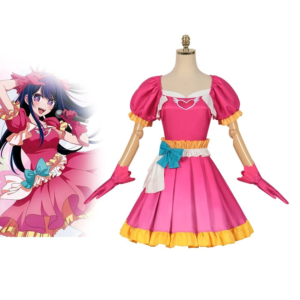 Fantasia Cosplay Oshi no Ko Hoshino Ai Feminina Vestido Carnaval Halloween Roupas - Imagem 1 de 4