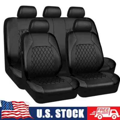 Full Set Car Seat Cover PU Leather Interior Accessories Protector For BMW Ford - Image 1 of 4