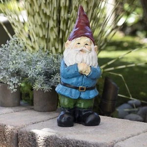 Gnome Statue with Classic Red Pointed Hat Outdoor Indoor Garden Yard Lawn 12in - Picture 1 of 6