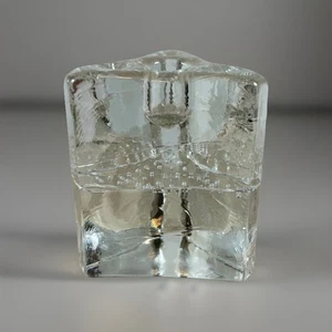 Timo Sapeneva Blown Art Glass Candle Holder 3 1/2" Vintage Finland Controlled - Picture 1 of 10
